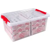 Sunware Q-line transparante opbergdoos voor kerstversiering 45 liter (98 kerstballen)