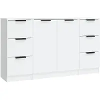 vidaXL Dressoirs 3 st bewerkt hout wit