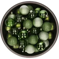 Cosy & Trendy Kunststof kerstballen 48x stuks 6 cm groen - Kerstbal