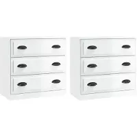 vidaXL Dressoirs 2 st bewerkt hout hoogglans wit