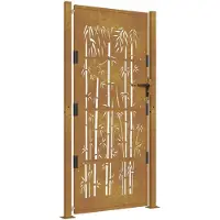 vidaXL Poort met bamboe-ontwerp 100x200 cm cortenstaal