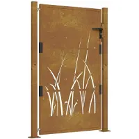 vidaXL Poort grasontwerp 100x125 cm cortenstaal