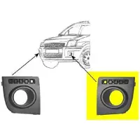 VAN WEZEL BUMPERGRILL ONDER LINKS met MISTLICHTGAT voor o.a. FORD