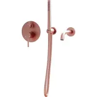 Guido Gusto Inbouw badkraan mat rosé goud één-greeps bediening complete set