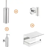 Guido Gusto Toilet accessoires set Chroom exclusief met zeepdispenser