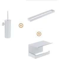 Guido Gusto Toilet accessoires set Mat wit design met beugel