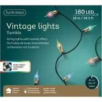 Lumineo Kerstboomkaarsen | Vintage | 17.9 meter | Multicolor | 180 lampjes |