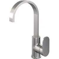 Brauer Edition Wastafelkraan Hoog Cascade - Hendel 3 - Geborsteld RVS PVD - Messing - Kranen, Wastafelkranen, Opbouw Wastafelkranen - 4260483797378