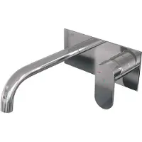 Brauer Edition Inbouw Wastafelkraan - Gebogen Uitloop - Achterplaat - Hendel 3 Rechts - Chroom - Messing - Kranen, Wastafelkranen, Inbouw