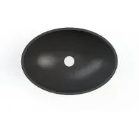 Boss & Wessing Waskom BWS Prince Cast Marble 49x34 cm Ovaal Mat Zwart
