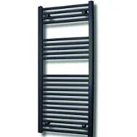 Sanicare elektrische design radiator 45x112cm zwart mat met thermostaat links chroom