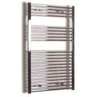Sanicare Elektrische design radiator plug & play 111,8x45 cm chroom 596 watt met chroom thermostaat links