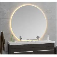 Wiesbaden Tramonto spiegel rond met LED, dimbaar en spiegelverwarming 120 x 112 x 0,3 cm