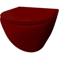 Best design Wandcloset Morrano Rimfree Blinde Bevestiging incl Zitting Mat Donkerrood