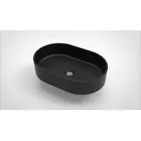 Arcqua Opbouw waskom case ovaal 55x36 cm mat zwart