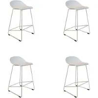 Livin24 Scandinavische Barkruk Ellen wit 66cm - Barkrukken set van 4 - barstoel