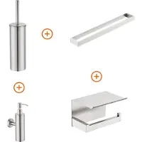 Guido Gusto Toilet accessoires set Rvs exclusief met beugel en zeepdispenser