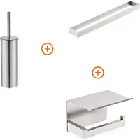 Guido Gusto Toilet accessoires set Rvs exclusief met beugel