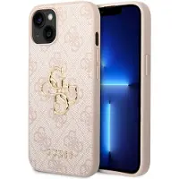 GUESS 4G Metal Logo Backcover voor de Apple iPhone 15 - Roze