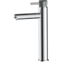 Sanilux Wastafelmengkraan Flowy Opbouw Hoog Rond Met Geribbeld Knop Chroom