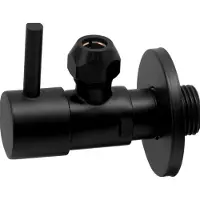 Boss & Wessing Bws hoekstopkraan mika minimaal 3/8"x10 inclusief rozet mat zwart
