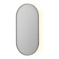 Ink Spiegel SP21 Ovaal In Stalen Kader 60 x 4 x 120 cm Met Color Changing LED Verlichting Geborsteld Koper