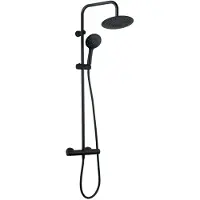 Boss & Wessing Bws regendouche | 20 cm stortdouche met 2 standen handdouche | zwart | opbouw