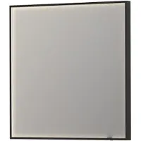 Ink Spiegel SP19 Vierkant In Stalen Kader Met Indirecte Colour Changing LED Verlichting 80 x 4 x 80 cm Mat Zwart