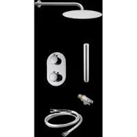 Sanilux Doucheset Rubb Inbouw Met Thermostaat, Douchekop 30 cm, Doucheslang en Handdouche Chroom