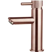 Sanilux Wastafelmengkraan opbouw mia met geribbeld knop brons