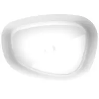 Arcqua Waskom rocker cast marble 50x37 cm organisch rechts glans wit
