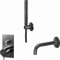 Qisani Badset flow inbouw geborsteld gun metal