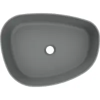 Arcqua Waskom Rocker Cast Marble 50x37 cm Organisch Links Mat Grijs