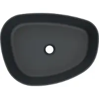 Arcqua Waskom rocker cast marble 50x37 cm organisch links mat antraciet