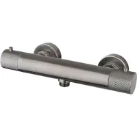 Sanilux Douchemengkraan Opbouw Ribb Thermostatisch Rond Met Geribbelde Knop Gunmetal