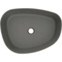 Arcqua Waskom rocker cast marble 50x37 cm organisch links mat beton