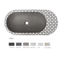 Urbi et Orbi Opzet wastafel holywater s beton ovaal 63x35.5x14 cm lichtgrijs