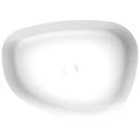 Arcqua Waskom rocker cast marble 50x37 cm organisch rechts mat wit