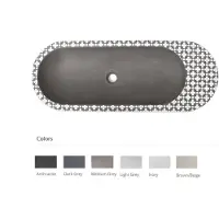 Urbi et Orbi Opzet wastafel holywater l beton ovaal 95x35.5x14 cm grijs