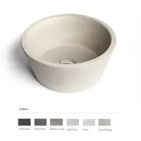 Urbi et Orbi Opzet wastafel circum beton 38x18 cm ivoor