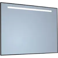 Sanicare Spiegel q-mirrors 75x70 cm rechthoek met aan de bovenkant led cold white, omlijsting aluminium incl. Ophangmateriaal