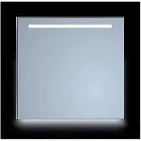 Sanicare Spiegel Q-Mirrors 90x70 cm Rechthoek Met Aan De Bovenkant & Onderzijde LED Cold White, Omlijsting Chroom incl. ophangmateriaal Zonder Schakelaar