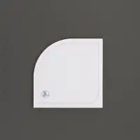 Boss & Wessing Douchebak BWS Saro Kwartrond Acryl 80x80cm Inclusief Plint Wit