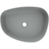 Arcqua Waskom Rocker Cast Marble 50x37 cm Organisch Rechts Mat Grijs