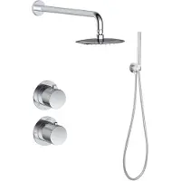 Sanilux Regendoucheset inbouw hops met box thermostaat douchekop 20 cm chroom