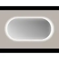 Sanicare Spiegel Q-Mirrors 120x70 cm Ovaal Met Rondom LED Cold White en Afstandsbediening incl. ophangmateriaal
