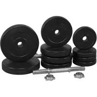 Gorilla Sports Dumbellset 20 kg + 2 x 5 kg Kunststof - schroefsluiting 30 mm