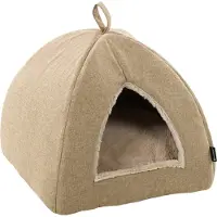 Flamingo Kattenbed – katten slaapmand – kattenhuis – kattenhol – Cat cave – Beige, 38 x 38 x 40 cm – Slaapplaats Isidoor