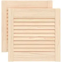 vidaXL Kastdeuren met lamellen 2 st 39,5x39,4 cm massief grenenhout
