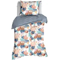 Satin d'or Dekbedovertrek Murillo Blue Fog Satijn-140 x 200 / 220 cm | 1-Persoons